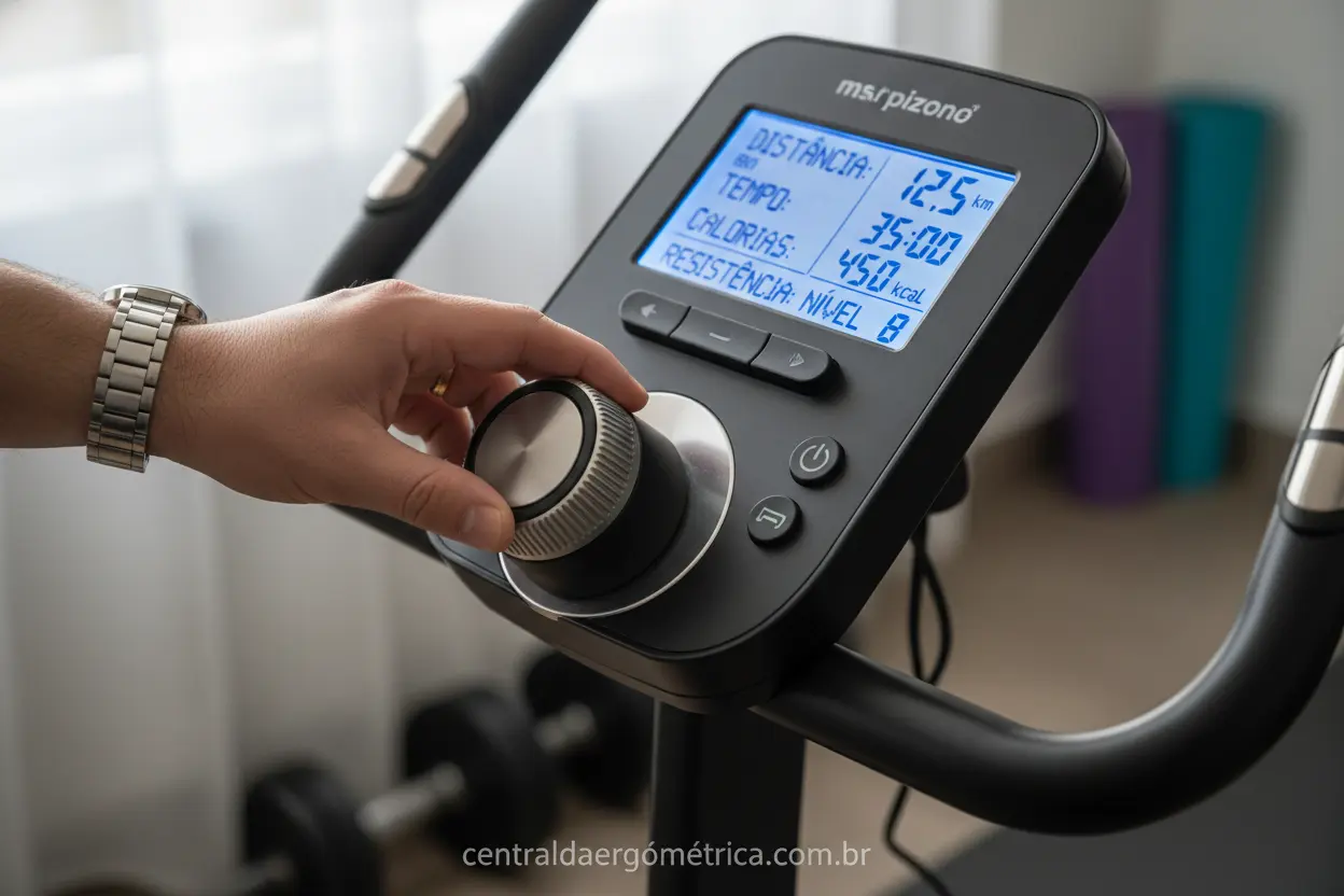Ajuste de resistência em bicicleta ergométrica