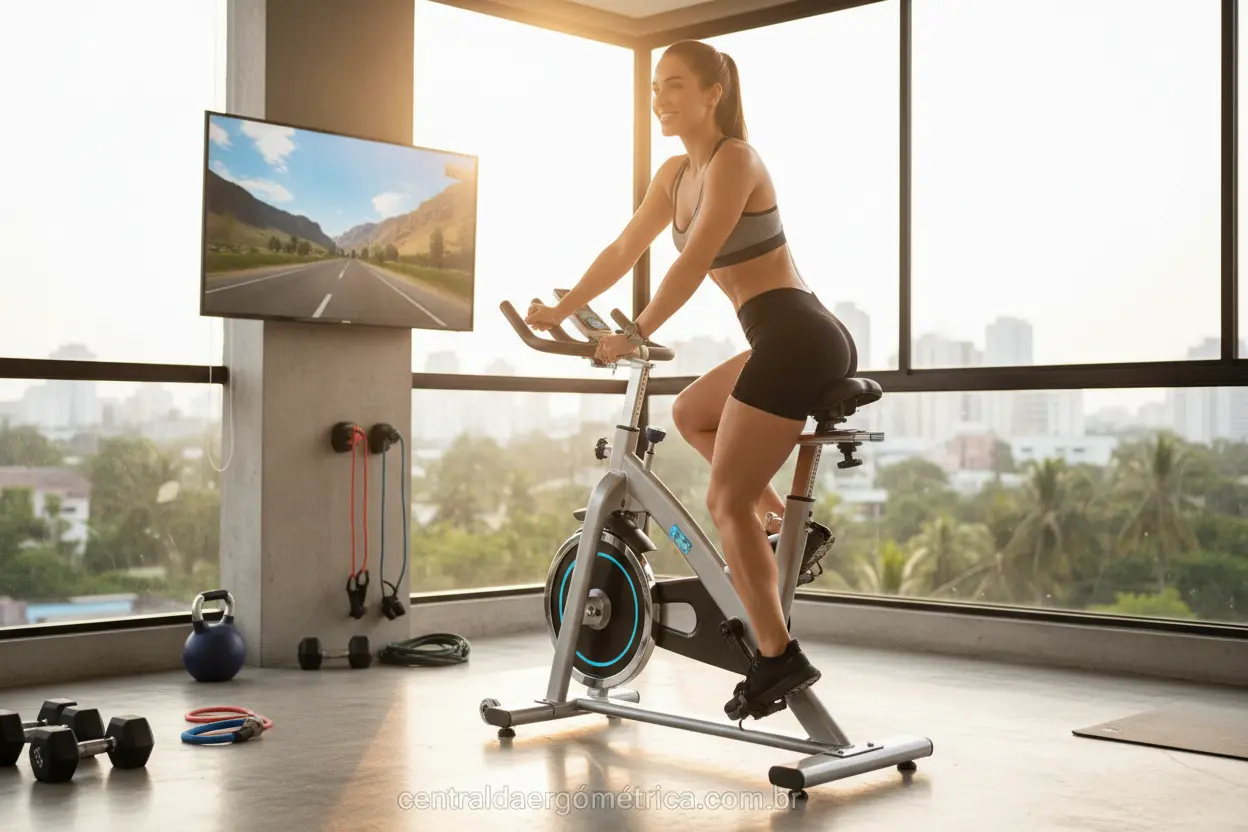 Treino em casa: a bicicleta ergométrica funciona mesmo para perder barriga.
