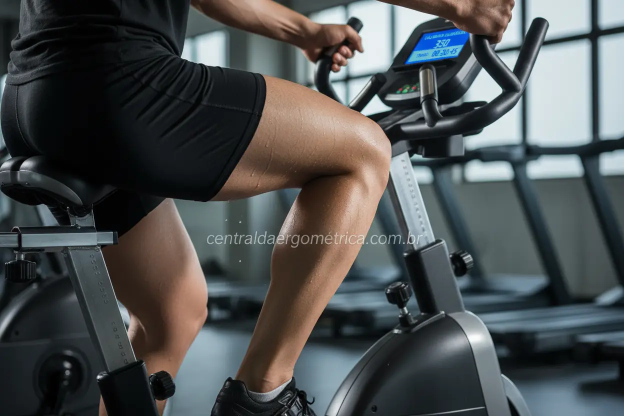 Treino de bicicleta para emagrecer Pernas pedalando em bicicleta ergométrica para emagrecimento