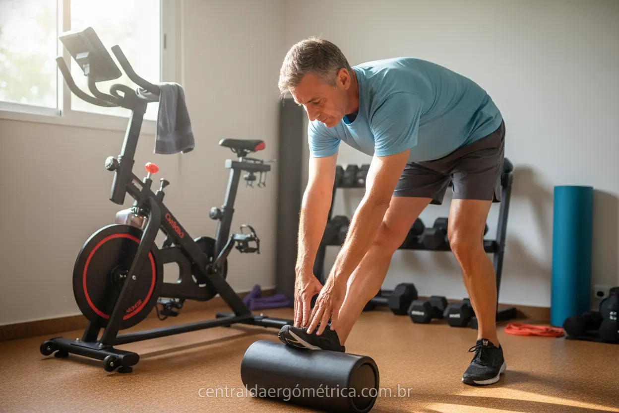Alongamento depois de usar bicicleta ergométrica